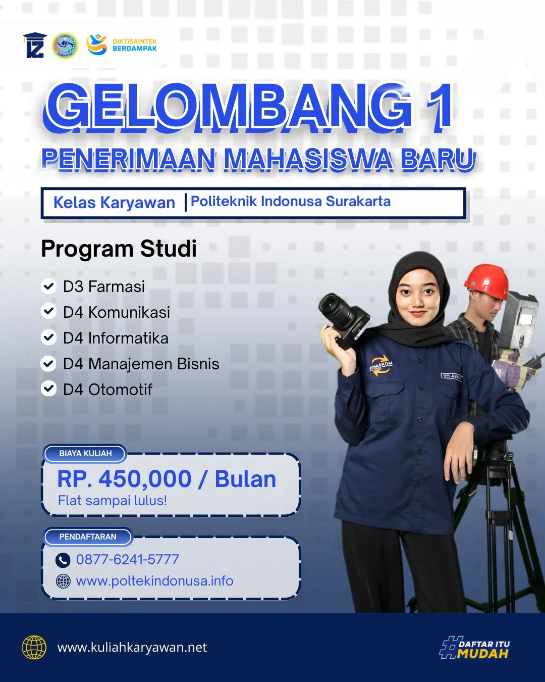 PMB Gelombang 1 Politeknik Indonusa Surakarta